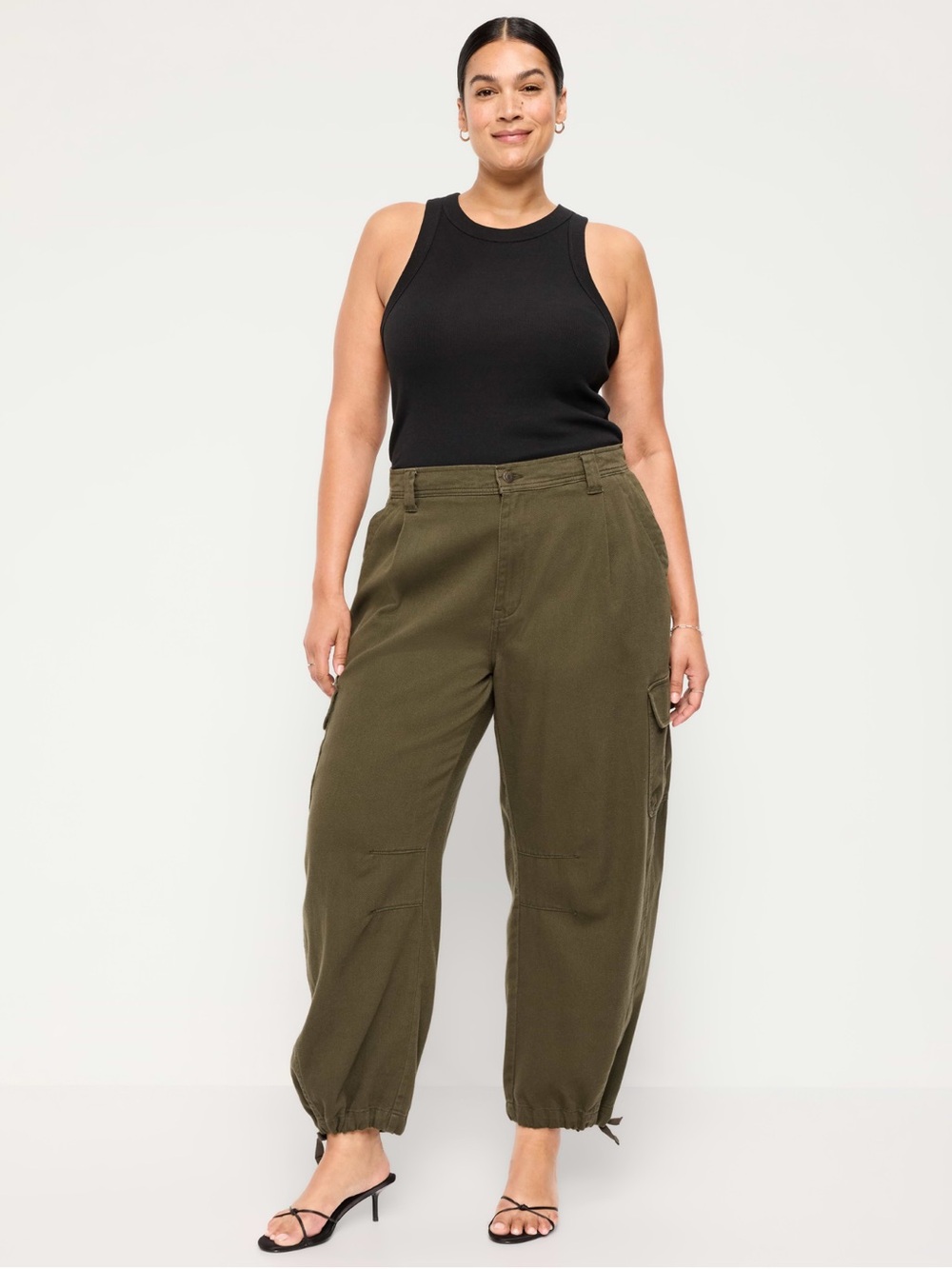 NWOT Old Navy Twill Barrel  Cargo Jogger Pants - Women's Relaxed Fit size Large